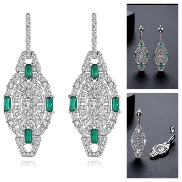 Swarovski Crystals The Samone Art Deco Earrings - Picture 1 of 8
